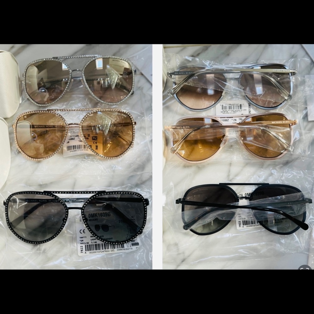 MICHAEL KORS POPULAR RHINESTONE AVIATORS IN SILVER, GOLD, BLACK, WORN ON KYLE R - Picture 16 of 16